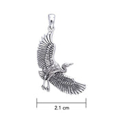 Great Blue Heron in Flight Sterling Silver Pendant TPD588 - DiveSilver Jewelry
